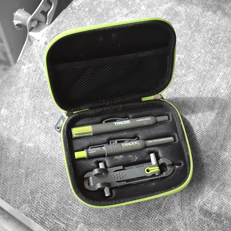 Tracer ProScribe Tool with Deep Hole Pencil, 6X Replacement Lead Holster and Carry Case (Multi-Function Scribe Tool) - Image 3